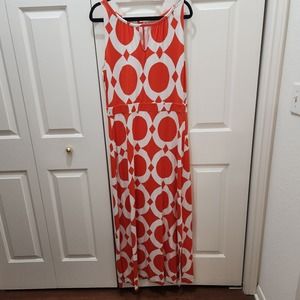 Banana Republic Factory,  Orange and White Maxi Dress XL